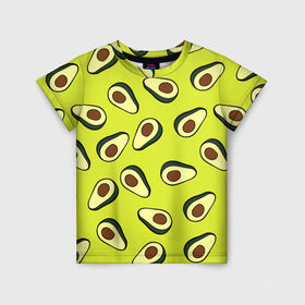 Детская футболка 3D с принтом Авокадо в Санкт-Петербурге, 100% гипоаллергенный полиэфир | прямой крой, круглый вырез горловины, длина до линии бедер, чуть спущенное плечо, ткань немного тянется | avocado | food | fruit | pattern | vegan | vegetarian | авокадо | веган | вегетарианство | еда | паттерн | правильное питание | фрукт