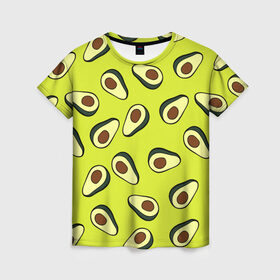 Женская футболка 3D с принтом Авокадо в Санкт-Петербурге, 100% полиэфир ( синтетическое хлопкоподобное полотно) | прямой крой, круглый вырез горловины, длина до линии бедер | avocado | food | fruit | pattern | vegan | vegetarian | авокадо | веган | вегетарианство | еда | паттерн | правильное питание | фрукт