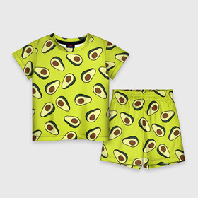 Детский костюм с шортами 3D с принтом Авокадо в Санкт-Петербурге,  |  | Тематика изображения на принте: avocado | food | fruit | pattern | vegan | vegetarian | авокадо | веган | вегетарианство | еда | паттерн | правильное питание | фрукт