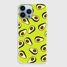 Чехол для iPhone 13 Pro Max с принтом Авокадо в Санкт-Петербурге,  |  | avocado | food | fruit | pattern | vegan | vegetarian | авокадо | веган | вегетарианство | еда | паттерн | правильное питание | фрукт