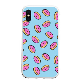 Чехол для iPhone XS Max матовый с принтом Пончики в Санкт-Петербурге, Силикон | Область печати: задняя сторона чехла, без боковых панелей | doughnut | food | pattern | sweet | vegan | vegetarian | веган | вегетарианство | еда | паттерн | пончик | сладкое