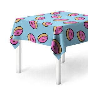 Скатерть 3D с принтом Пончики в Санкт-Петербурге, 100% полиэстер (ткань не мнется и не растягивается) | Размер: 150*150 см | doughnut | food | pattern | sweet | vegan | vegetarian | веган | вегетарианство | еда | паттерн | пончик | сладкое