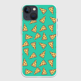 Чехол для iPhone 13 с принтом Pizza в Санкт-Петербурге,  |  | Тематика изображения на принте: food | pattern | pizza | vegan | vegetarian | веган | вегетарианство | еда | паттерн | пицца