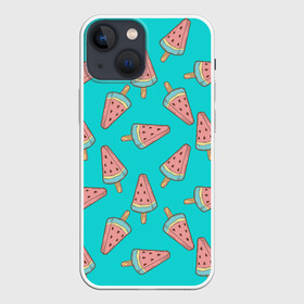 Чехол для iPhone 13 mini с принтом Ice cream Watermelon в Санкт-Петербурге,  |  | food | ice cream | pattern | sweet | vegetarian | watermelon | арбуз | вегетарианство | еда | мороженое | паттерн | правильное питание | сладкое