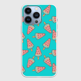 Чехол для iPhone 13 Pro с принтом Ice cream Watermelon в Санкт-Петербурге,  |  | food | ice cream | pattern | sweet | vegetarian | watermelon | арбуз | вегетарианство | еда | мороженое | паттерн | правильное питание | сладкое