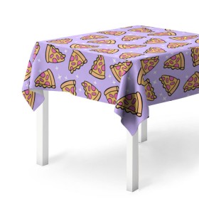 Скатерть 3D с принтом Пицца Мун в Санкт-Петербурге, 100% полиэстер (ткань не мнется и не растягивается) | Размер: 150*150 см | food | pattern | pizza | sailor moon | еда | паттерн | пицца | сейлор мун