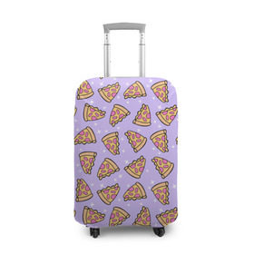 Чехол для чемодана 3D с принтом Пицца Мун в Санкт-Петербурге, 86% полиэфир, 14% спандекс | двустороннее нанесение принта, прорези для ручек и колес | food | pattern | pizza | sailor moon | еда | паттерн | пицца | сейлор мун