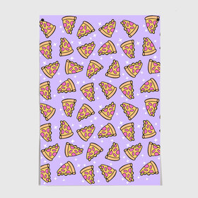 Постер с принтом Пицца Мун в Санкт-Петербурге, 100% бумага
 | бумага, плотность 150 мг. Матовая, но за счет высокого коэффициента гладкости имеет небольшой блеск и дает на свету блики, но в отличии от глянцевой бумаги не покрыта лаком | food | pattern | pizza | sailor moon | еда | паттерн | пицца | сейлор мун
