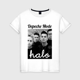 Женская футболка хлопок с принтом Depeche mode в Санкт-Петербурге, 100% хлопок | прямой крой, круглый вырез горловины, длина до линии бедер, слегка спущенное плечо | depeche mode | депеш мод | музыка