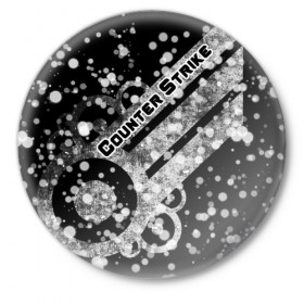Значок с принтом Counter Strike White Style в Санкт-Петербурге,  металл | круглая форма, металлическая застежка в виде булавки | 