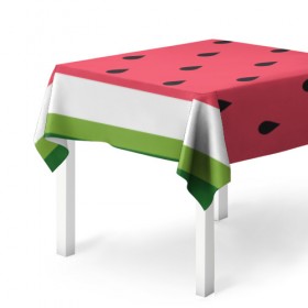 Скатерть 3D с принтом Арбузная в Санкт-Петербурге, 100% полиэстер (ткань не мнется и не растягивается) | Размер: 150*150 см | food | pattern | vegan | vegetarian | watermelon | арбуз | веган | вегетарианство | еда | паттерн
