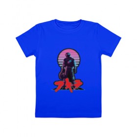 Детская футболка хлопок с принтом AKIRA - 80`s в Санкт-Петербурге, 100% хлопок | круглый вырез горловины, полуприлегающий силуэт, длина до линии бедер | Тематика изображения на принте: akira   80s inspired kaneda | акира