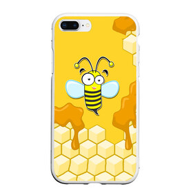 Чехол для iPhone 7Plus/8 Plus матовый с принтом Пчелка в Санкт-Петербурге, Силикон | Область печати: задняя сторона чехла, без боковых панелей | животные | лето | мед | насекомые | природа | пчела | пчелка | соты