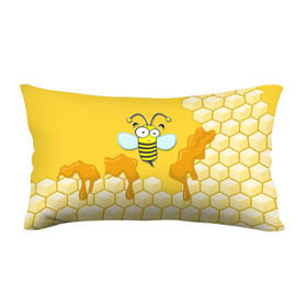 Подушка 3D антистресс с принтом Пчелка в Санкт-Петербурге, наволочка — 100% полиэстер, наполнитель — вспененный полистирол | состоит из подушки и наволочки на молнии | Тематика изображения на принте: животные | лето | мед | насекомые | природа | пчела | пчелка | соты