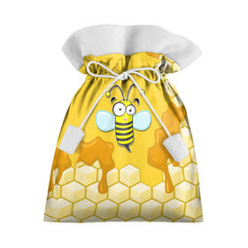 Подарочный 3D мешок с принтом Пчелка в Санкт-Петербурге, 100% полиэстер | Размер: 29*39 см | животные | лето | мед | насекомые | природа | пчела | пчелка | соты