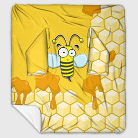 Плед с рукавами с принтом Пчелка в Санкт-Петербурге, 100% полиэстер | Закругленные углы, все края обработаны. Ткань не мнется и не растягивается. Размер 170*145 | Тематика изображения на принте: животные | лето | мед | насекомые | природа | пчела | пчелка | соты