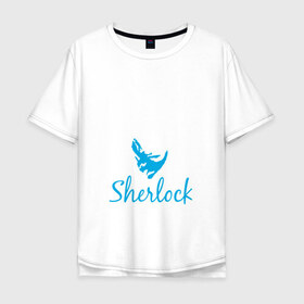 Мужская футболка хлопок Oversize с принтом Шерлок в Санкт-Петербурге, 100% хлопок | свободный крой, круглый ворот, “спинка” длиннее передней части | cumberbatc | sherlock | бенедикт камбербэтч | каракумбуль | шерлок