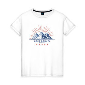 Женская футболка хлопок с принтом Hope County в Санкт-Петербурге, 100% хлопок | прямой крой, круглый вырез горловины, длина до линии бедер, слегка спущенное плечо | far cry 5 | фар край