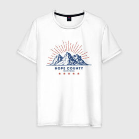 Мужская футболка хлопок с принтом Hope County в Санкт-Петербурге, 100% хлопок | прямой крой, круглый вырез горловины, длина до линии бедер, слегка спущенное плечо. | far cry 5 | фар край
