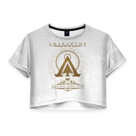 Женская футболка 3D укороченная с принтом Amaranthe в Санкт-Петербурге, 100% полиэстер | круглая горловина, длина футболки до линии талии, рукава с отворотами | amaranthe | амаранте | датская | дэт | метал | пауэр | шведская