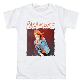 Мужская футболка хлопок с принтом Paramore в Санкт-Петербурге, 100% хлопок | прямой крой, круглый вырез горловины, длина до линии бедер, слегка спущенное плечо. | Тематика изображения на принте: 