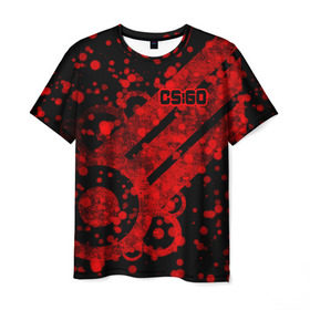 Мужская футболка 3D с принтом Counter Strike Red Style в Санкт-Петербурге, 100% полиэфир | прямой крой, круглый вырез горловины, длина до линии бедер | cs go | global offensive | контр страйк | шутер
