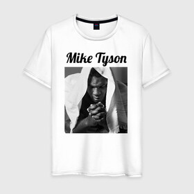 Мужская футболка хлопок с принтом Майк Тайсон в Санкт-Петербурге, 100% хлопок | прямой крой, круглый вырез горловины, длина до линии бедер, слегка спущенное плечо. | miketyson | бокс | майк тайсон