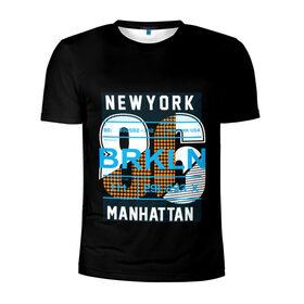 Мужская футболка 3D спортивная с принтом Бруклин Нью-Йорк в Санкт-Петербурге, 100% полиэстер с улучшенными характеристиками | приталенный силуэт, круглая горловина, широкие плечи, сужается к линии бедра | brooklyn | new york | urban | бронкс | бруклин | манхеттен | манхэттен | нью йорк | сша | урбан | урбан стиль | штаты