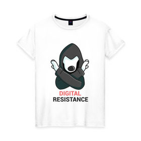 Женская футболка хлопок с принтом Digital Resistance Dog в Санкт-Петербурге, 100% хлопок | прямой крой, круглый вырез горловины, длина до линии бедер, слегка спущенное плечо | 
