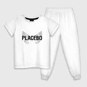 Детская пижама хлопок с принтом Placebo в Санкт-Петербурге, 100% хлопок |  брюки и футболка прямого кроя, без карманов, на брюках мягкая резинка на поясе и по низу штанин
 | placebo | альтернативный | инди | индирок | плацебо | рок