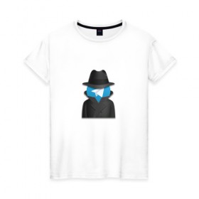 Женская футболка хлопок с принтом Telegram в Санкт-Петербурге, 100% хлопок | прямой крой, круглый вырез горловины, длина до линии бедер, слегка спущенное плечо | telegram | телега | телеграм | телеграмживи