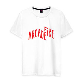 Мужская футболка хлопок с принтом Arcade Fire в Санкт-Петербурге, 100% хлопок | прямой крой, круглый вырез горловины, длина до линии бедер, слегка спущенное плечо. | 