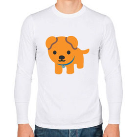 Мужской лонгслив хлопок с принтом Dog Emoji в Санкт-Петербурге, 100% хлопок |  | 