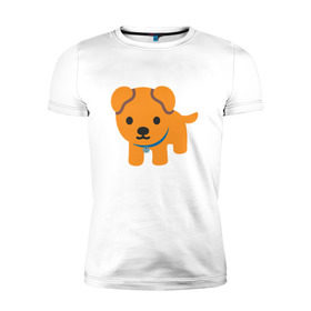 Мужская футболка премиум с принтом Dog Emoji в Санкт-Петербурге, 92% хлопок, 8% лайкра | приталенный силуэт, круглый вырез ворота, длина до линии бедра, короткий рукав | 