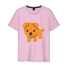 Мужская футболка хлопок с принтом Dog Emoji в Санкт-Петербурге, 100% хлопок | прямой крой, круглый вырез горловины, длина до линии бедер, слегка спущенное плечо. | 