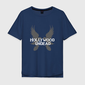 Мужская футболка хлопок Oversize с принтом Hollywood Undead в Санкт-Петербурге, 100% хлопок | свободный крой, круглый ворот, “спинка” длиннее передней части | 