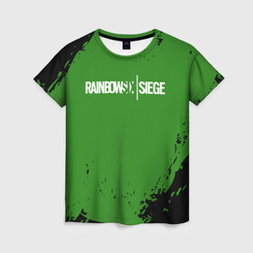 Женская футболка 3D с принтом RAINBOW SIX SIEGE в Санкт-Петербурге, 100% полиэфир ( синтетическое хлопкоподобное полотно) | прямой крой, круглый вырез горловины, длина до линии бедер | cybersport | esports | pro league | r6 | rainbow | rainbow six | siege | six | армия | боевик | военные | война | игры | киберспорт | логотип | оперативники | радуга | шутер