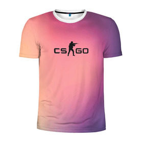 Мужская футболка 3D спортивная с принтом CsGo Градиент в Санкт-Петербурге, 100% полиэстер с улучшенными характеристиками | приталенный силуэт, круглая горловина, широкие плечи, сужается к линии бедра | cs go | csgo | global offensive | контр страйк | контра