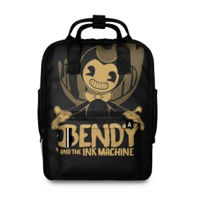 Женский рюкзак 3D с принтом Bendy and the ink machine (20) в Санкт-Петербурге, 100% полиэстер | лямки с регулируемой длиной, сверху ручки, чтобы рюкзак нести как сумку. Основное отделение закрывается на молнию, как и внешний карман. Внутри два дополнительных кармана, один из которых закрывается на молнию. По бокам два дополнительных кармашка, куда поместится маленькая бутылочка
 | bendy | bendy and the ink machine | game | horror | ink | machine | trend | video game