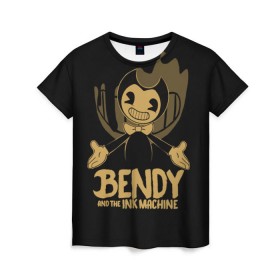 Женская футболка 3D с принтом Bendy and the ink machine (20) в Санкт-Петербурге, 100% полиэфир ( синтетическое хлопкоподобное полотно) | прямой крой, круглый вырез горловины, длина до линии бедер | Тематика изображения на принте: bendy | bendy and the ink machine | game | horror | ink | machine | trend | video game