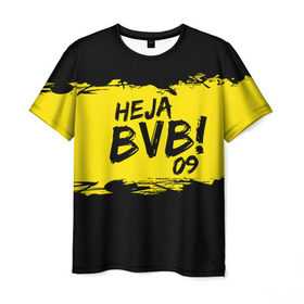 Мужская футболка 3D с принтом Borussia Dortmund FC в Санкт-Петербурге, 100% полиэфир | прямой крой, круглый вырез горловины, длина до линии бедер | 09 | bvb | heja | боруссия | германия | дортмунд | клуб | фк | футбол | футбольный