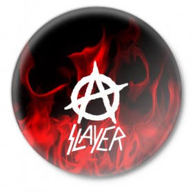 Значок с принтом SLAYER в Санкт-Петербурге,  металл | круглая форма, металлическая застежка в виде булавки | Тематика изображения на принте: punk | rock | slayer | альтернативный хип хоп | группа | инди поп | музыка | музыкальное произведение | ноты | панк | регги | рок | синти поп