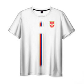 Мужская футболка 3D с принтом Сборная Сербии WC 2018 в Санкт-Петербурге, 100% полиэфир | прямой крой, круглый вырез горловины, длина до линии бедер | 
