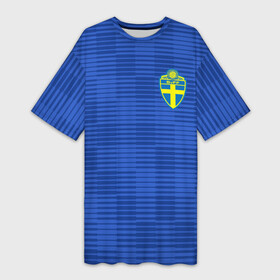 Платье-футболка 3D с принтом Швеция гостевая форма ЧМ 2018 в Санкт-Петербурге,  |  | Тематика изображения на принте: гостевая форма | сборная швеции | футбольная форма | швеция