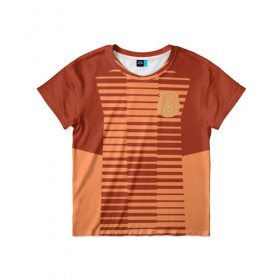 Детская футболка 3D с принтом Форма вратаря Мексики в Санкт-Петербурге, 100% гипоаллергенный полиэфир | прямой крой, круглый вырез горловины, длина до линии бедер, чуть спущенное плечо, ткань немного тянется | 
