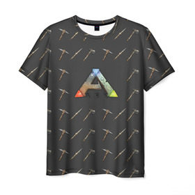 Мужская футболка 3D с принтом Ark Survival Evolved в Санкт-Петербурге, 100% полиэфир | прямой крой, круглый вырез горловины, длина до линии бедер | Тематика изображения на принте: арк