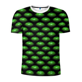 Мужская футболка 3D спортивная с принтом Сочные яблочки в Санкт-Петербурге, 100% полиэстер с улучшенными характеристиками | приталенный силуэт, круглая горловина, широкие плечи, сужается к линии бедра | паттерн | фрукты | яблоко