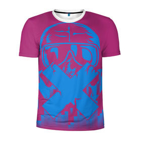 Мужская футболка 3D спортивная с принтом Mute в Санкт-Петербурге, 100% полиэстер с улучшенными характеристиками | приталенный силуэт, круглая горловина, широкие плечи, сужается к линии бедра | Тематика изображения на принте: r6 | rainbow six siege | tom clancy | мьют