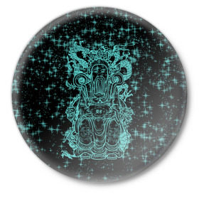 Значок с принтом Нефритовый Будда в Санкт-Петербурге,  металл | круглая форма, металлическая застежка в виде булавки | блеск | звезды | китай | нефрит | прикольные | традиция | храм | шанхай | яркие