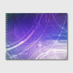 Альбом для рисования с принтом Digital blue art в Санкт-Петербурге, 100% бумага
 | матовая бумага, плотность 200 мг. | Тематика изображения на принте: абстракция | арт | геометрия | линии | полосы | схема | тень